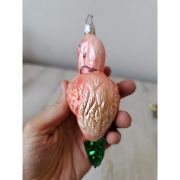 Inge glas glass flamingo bird ornament Germany Xmas‎ tree zoo - Picture 7 of 8